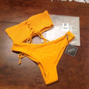 Zaful - NWT strapless bikini - orange